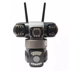 دوربین امنیتی اسپید دام مینی سه‌لنزه سیمکارتی با قابلیت 4G LTE و دید در شب رنگی