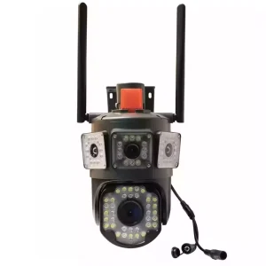 دوربین امنیتی مینی اسپید دام PTZ دو‌لنزه با خروجی سه تصویر همزمان و اتصال 4G LTE مدل okam