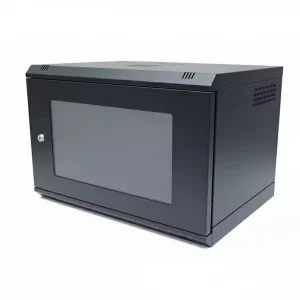 تصویر رک دیواری ۷ یونیت برند FMJ مناسب نصب تجهیزات شبکه در فضاهای کوچک