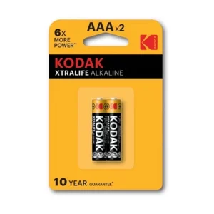 باتری نیم قلمی آلکالاین Kodak Xtralife AAA LR03 1.5V بسته دو عددی