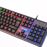 کلیدهای مکانیکال قهوه‌ای کیبورد D‑NET DT996 با نور RGB و عمق فشرده‌سازی مناسب برای تجربه نرم و بی‌صدا