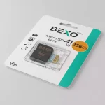 عکس کارت حافظه BEXO 256GB MicroSDXC Class 10 UHS‑I داخل بسته‌بندی اوریجینال به همراه آداپتور SD