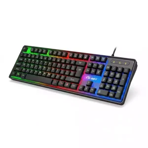 کیبورد سیم‌دار مکانیکال D-NET مدل DT997 با نورپردازی RGB، دوام بالا و سرعت پاسخ عالی برای گیمرها و تایپیست‌های حرفه‌ای