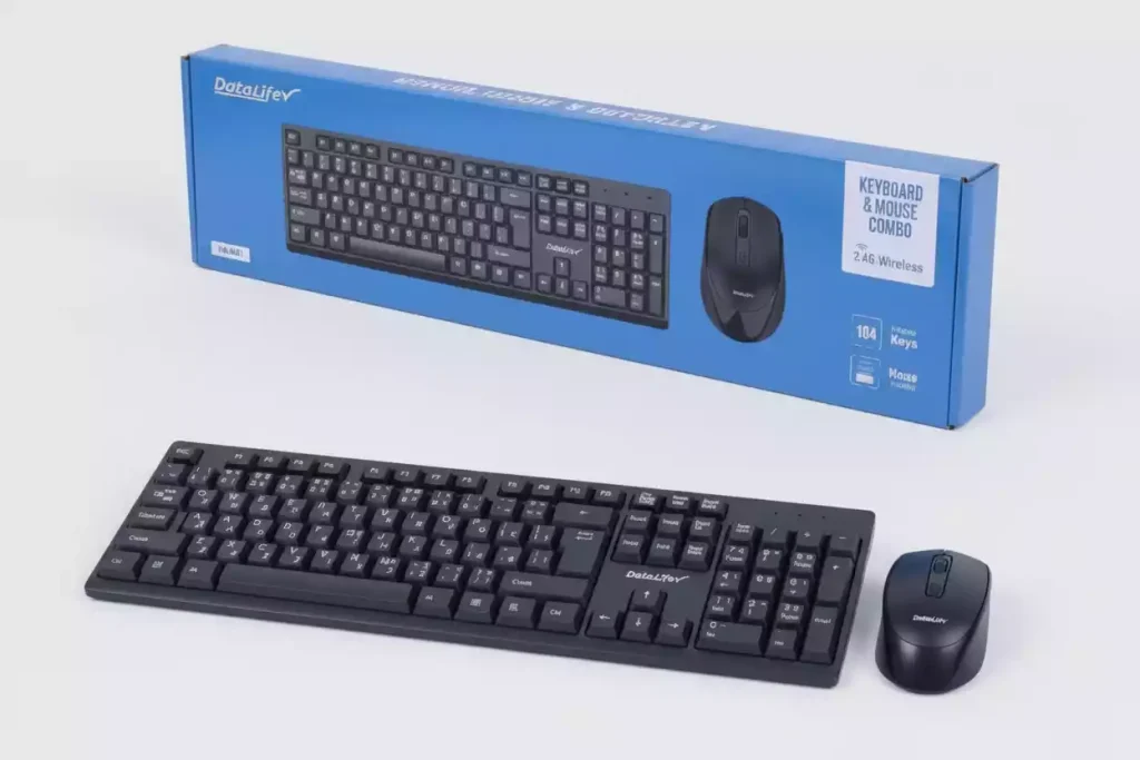 ست کیبورد و موس بی‌سیم DATA LIFE Keyboard & Mouse با طراحی ارگونومیک، عملکرد روان، مصرف انرژی پایین و دوام بالا برای استفاده روزمره