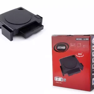 پایه زیر مانیتور ۳۶۰ درجه آرمو مدل A300 با طراحی ارگونومیک، چرخش نرم، کشوی کاربردی و ساخت مقاوم – مناسب مانیتور و لپ‌تاپ برای استفاده کاری و خانگی