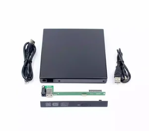 باکس DVD رایتر برند ونتو مدل USB03 با ضخامت 9.5 میلی‌متر و رابط USB 3.0 – تبدیل درایو DVD لپ‌تاپ به درایو اکسترنال با طراحی سبک و نصب آسان
