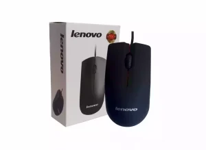 موس سیم دار Lenovo با اتصال USB و طراحی ارگونومیک، دقت بالا و بدنه خوش‌دست مناسب کار روزانه و اداری