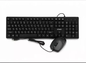 ست کیبورد و موس باسیم D‑NET مدل DT1101 با طراحی ارگونومیک، چاپ فارسی و کلیدهای نرم – مناسب کار اداری و خانگی با دوام بالا از فروشگاه پاکسد