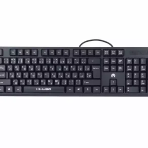 کیبورد سیم‌ دار مدل MIKUSO 039U با اتصال USB و ۱۰۴ کلید نرم و بی‌صدا، طراحی ارگونومیک و جنس مقاوم ABS مناسب کار اداری و روزانه