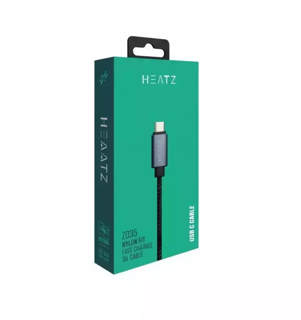 کابل شارژ اندروید Type-C برند HEATZ مدل Z035 را با قابلیت فست شارژ 3 آمپر