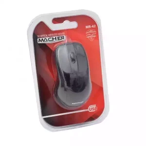 موس سیم‌ دار  MACHER مدل MR42 با اتصال USB، طراحی ارگونومیک، دقت بالا و عملکرد نرم مناسب کار اداری و روزمره