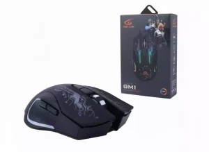 موس سیم دار گیمینگ مدل GM1 با نور RGB و دقت بالا، مناسب بازی و طراحی حرفه‌ای