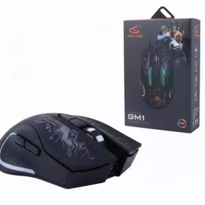 موس سیم دار گیمینگ مدل GM1 با نور RGB و دقت بالا، مناسب بازی و طراحی حرفه‌ای