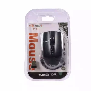 موس بی‌ سیم D-NET مدل DT211 مشکی – طراحی ارگونومیک، اتصال وایرلس 2.4GHz، مناسب برای لپ‌تاپ و کامپیوتر