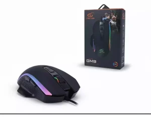 موس سیم‌ دار گیمینگ FIRE CAN GM9 | نورپردازی RGB | ۶ کلید قابل برنامه | کابل بافت دار