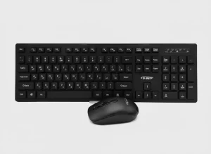 نمای بالا از ست کیبورد و موس وایرلس D-NET DT1403 با طراحی زیبا و چیدمان استاندارد کلیدها