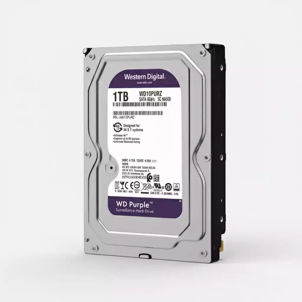 هارد دیسک اینترنال وسترن دیجیتال بنفش ظرفیت ۱ ترابایت مدل WD Purple 1TBگارانتی یکساله درجا تعویض